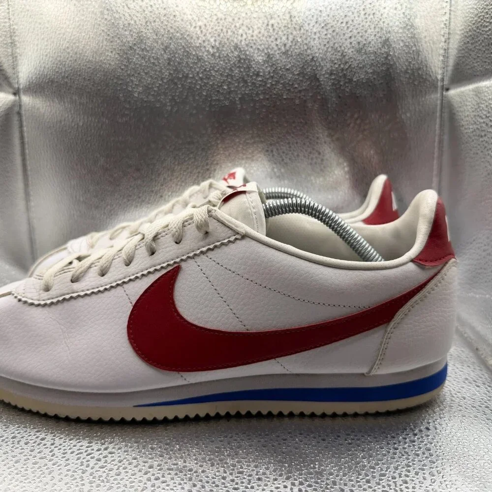 Size 12 Nike Classic Cortez Leather Forrest Gump White‎ Mens Sneakers 749571-154